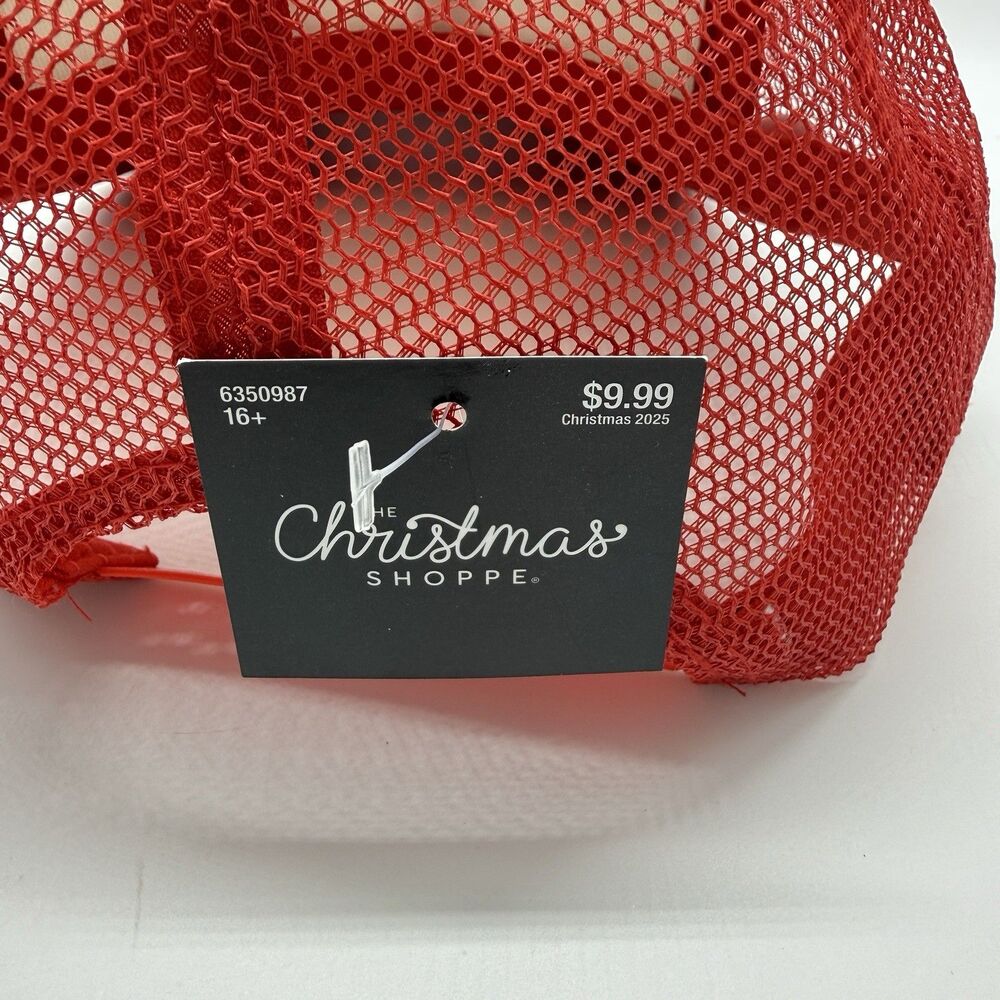 The Christmas Shoppe Hat Cap Trucker Snap Back One Size Red Bow Christmas - Picture 4 of 7